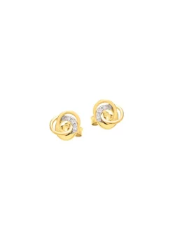 Elegante Knoten-Ohrstecker mit Zirkonia