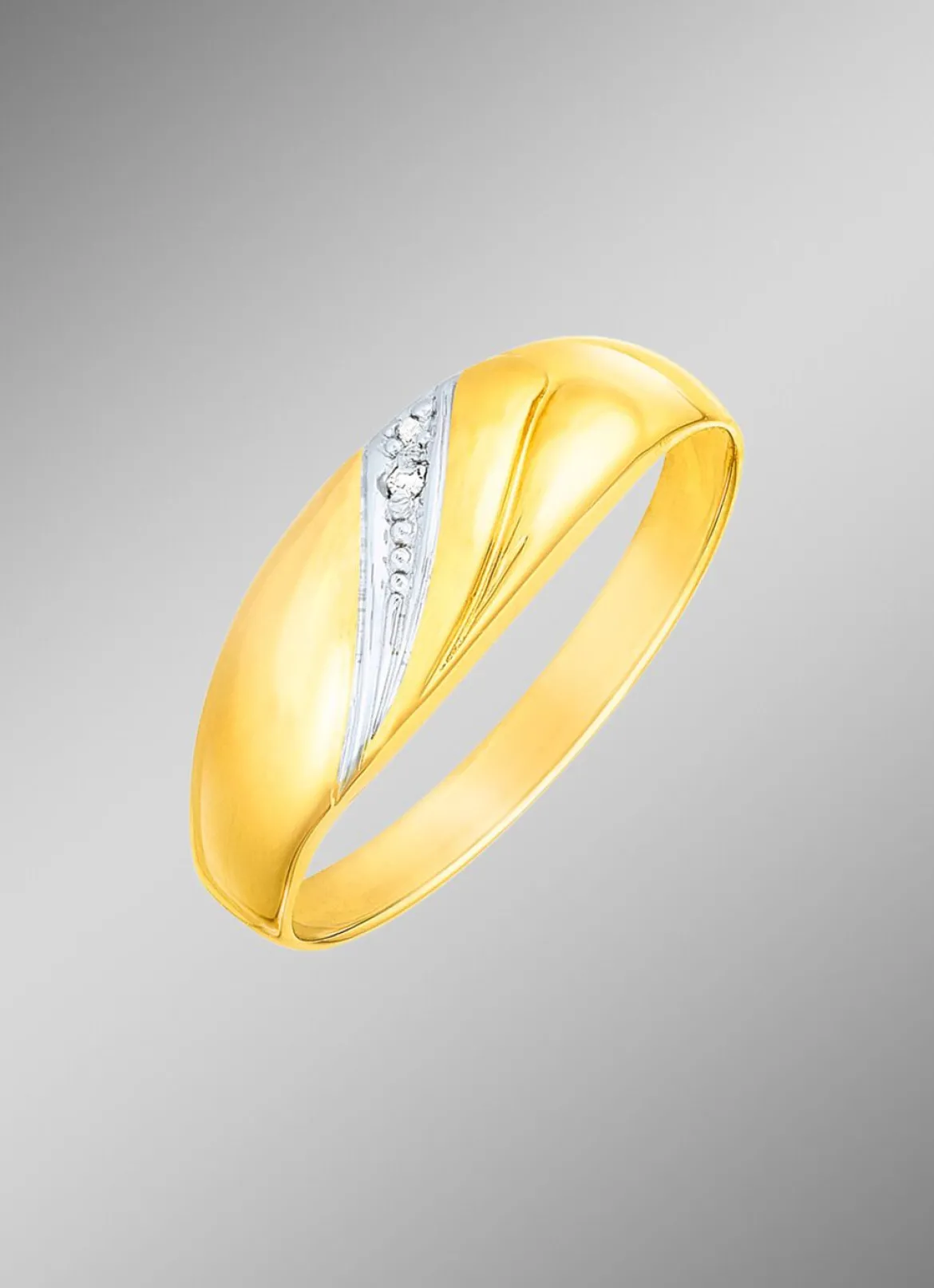 Eleganter Damenring in Bicolor mit Diamant