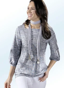 ELENA EDEN Pullover mit schönem Dessin und dezentem Glanz