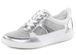 ELENA EDEN Sneaker aus Nappaleder und luftigem Textil in Netzoptik