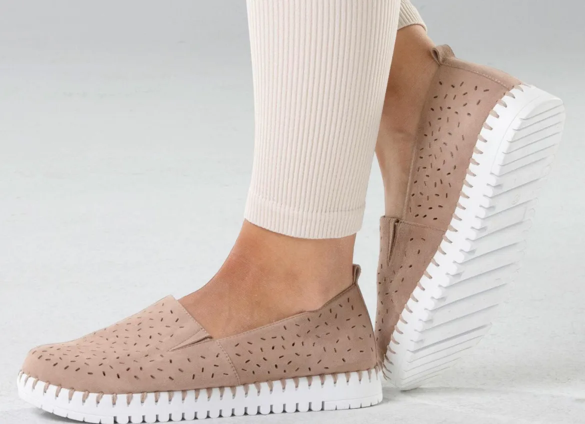 ELENA EDEN, sommerliche Damen-Slipper, Weite H, mit herausnehmbarem Fußbett