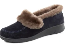 ELENA EDEN, warme Damen-Hausschuhe, Weite H, mit Lammfell