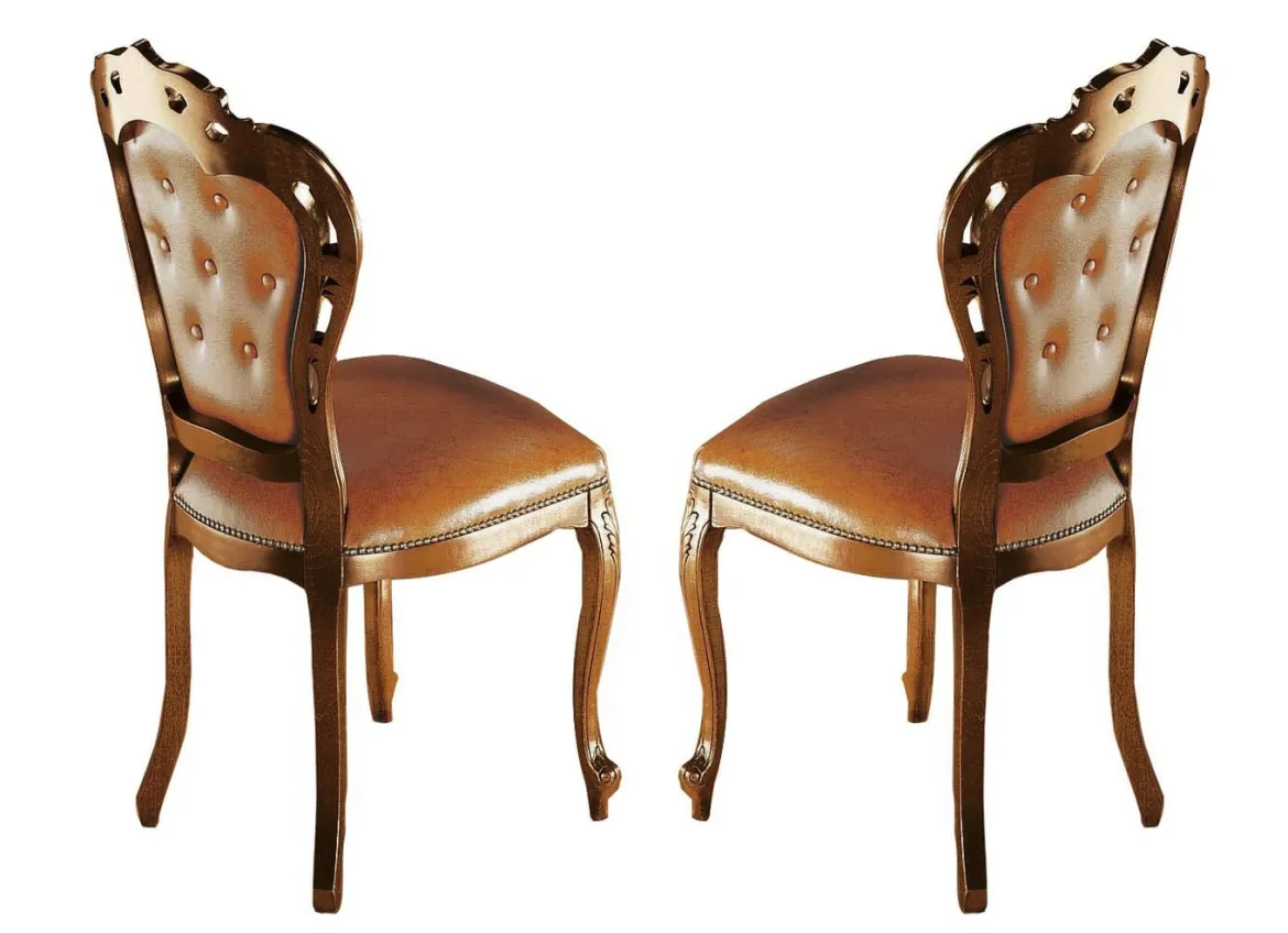 Esszimmer-Stühle und Sessel mit Lederbezug