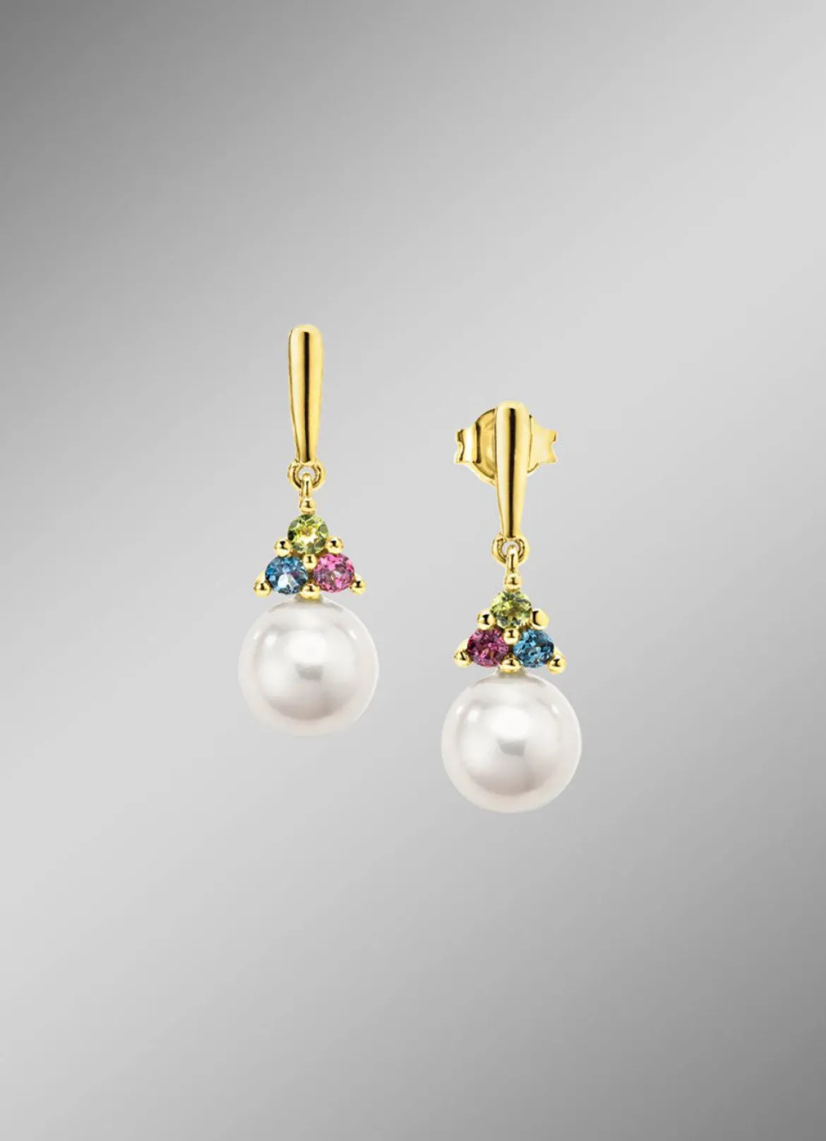 Exquisite Eleganz Ohrstecker mit Süßwasser-Zuchtperlen und Edelsteinen