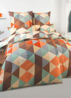 Farbenfrohe Bettwäsche-Garnitur aus Polycotton