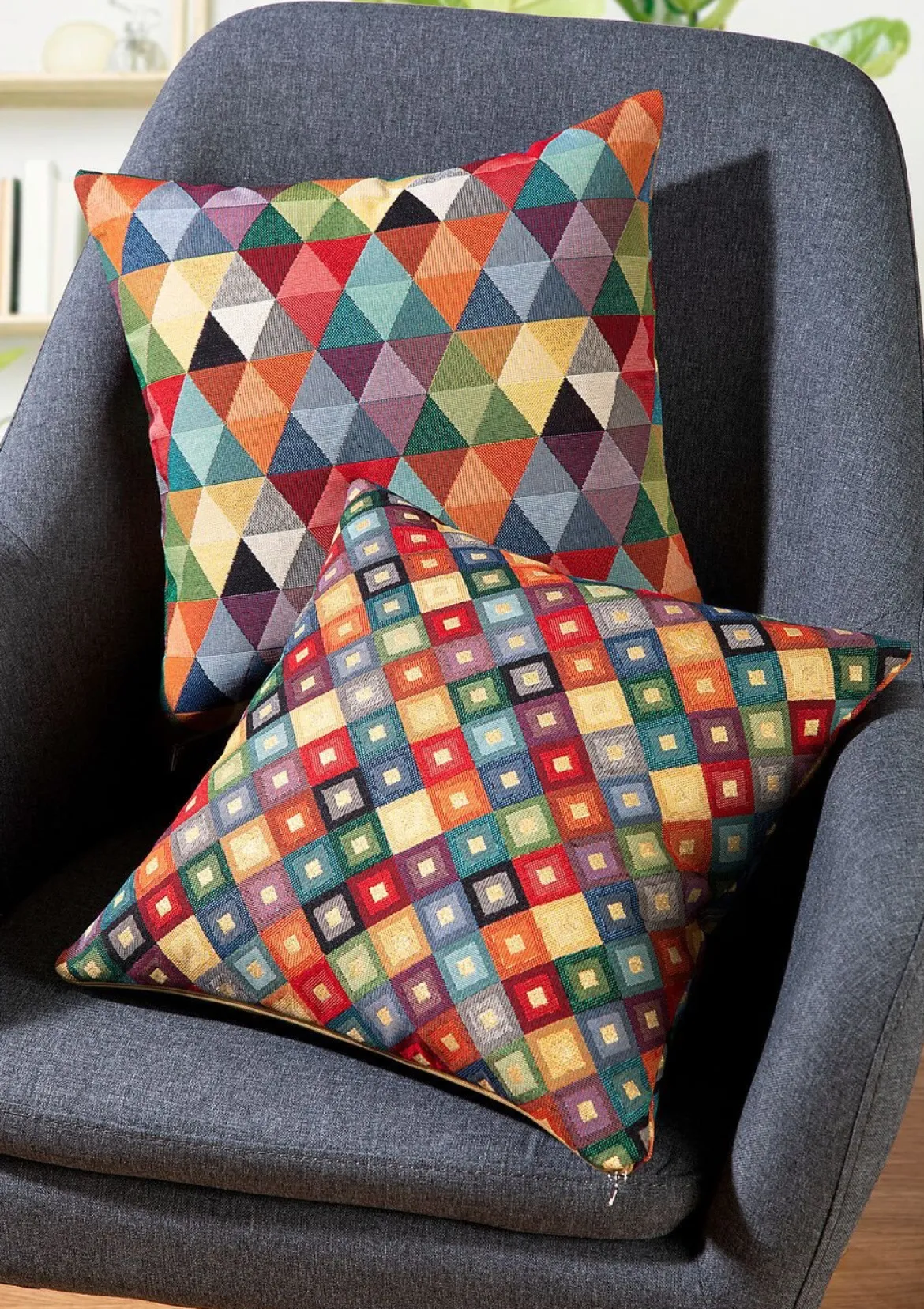 Farbenfrohe Kissenbezüge mit Reißverschluss