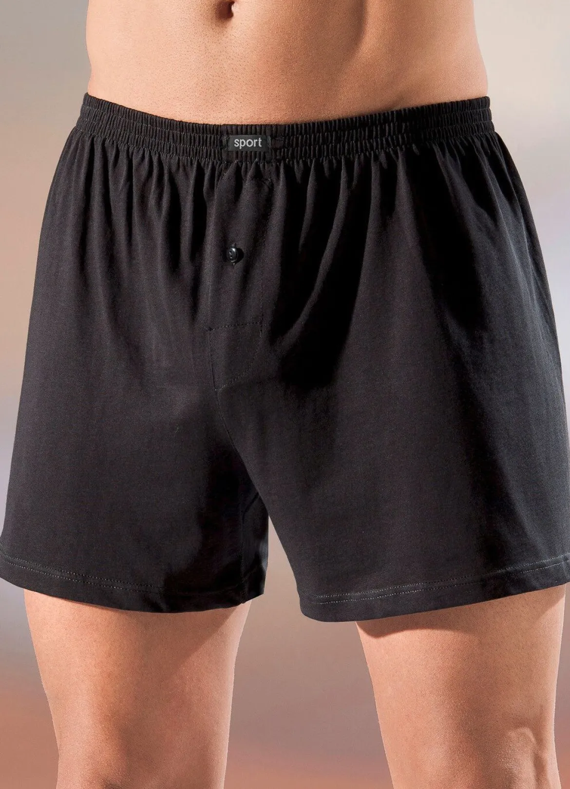 Fünferpack Boxershorts aus BIO-Baumwolle mit Eingriff, uni und meliert