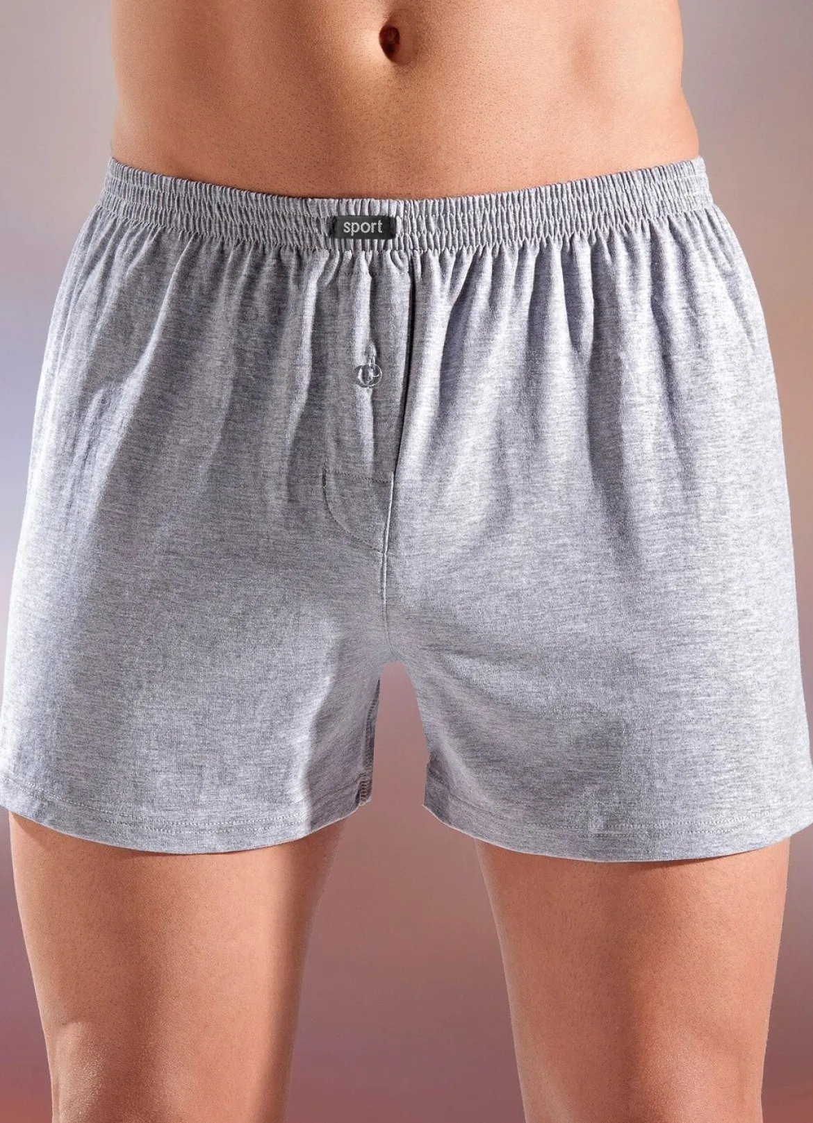 Fünferpack Boxershorts aus BIO-Baumwolle mit Eingriff, uni und meliert