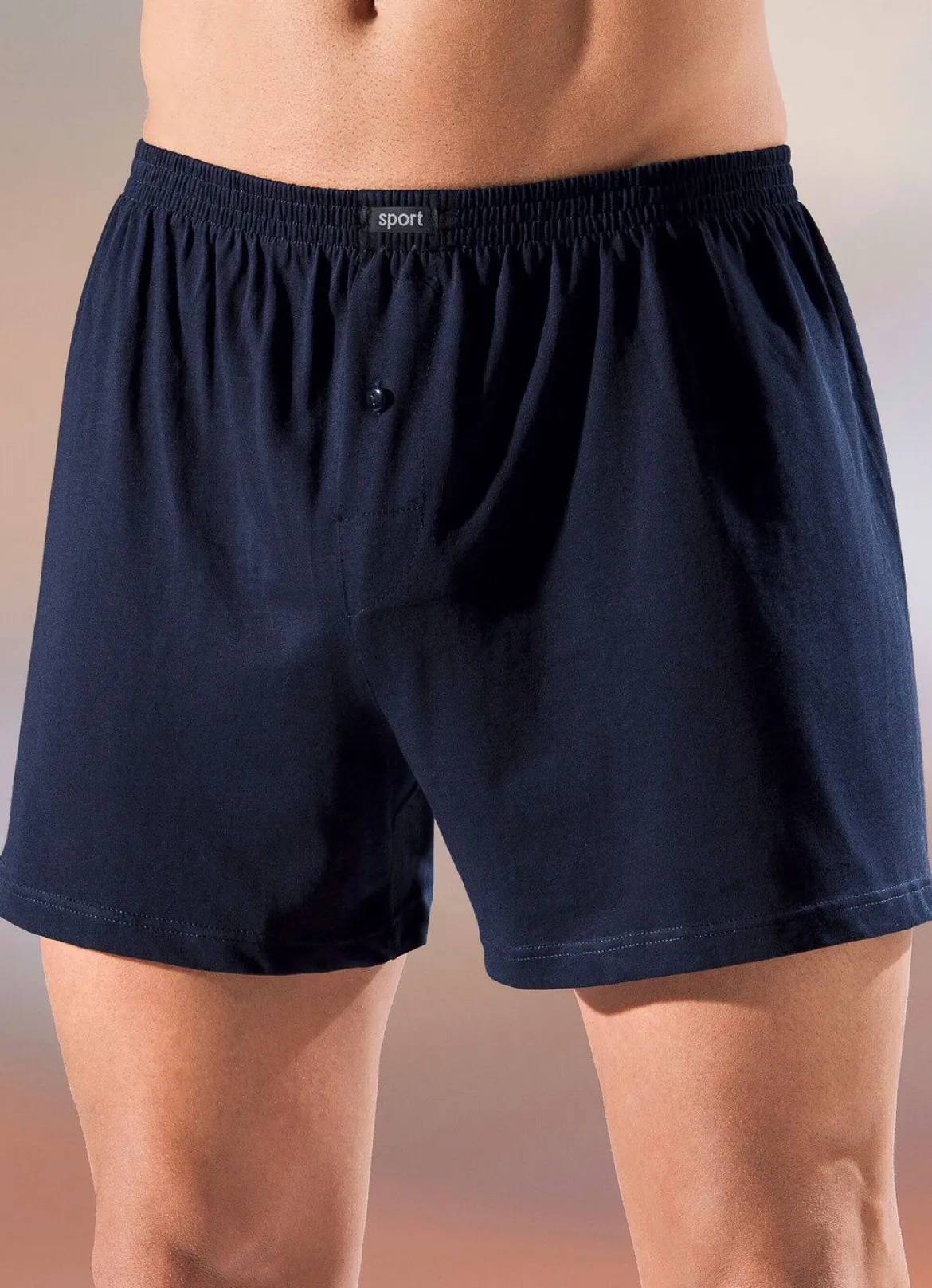 Fünferpack Boxershorts aus BIO-Baumwolle mit Eingriff, uni und meliert