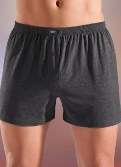 Fünferpack Boxershorts aus BIO-Baumwolle mit Eingriff, uni und meliert