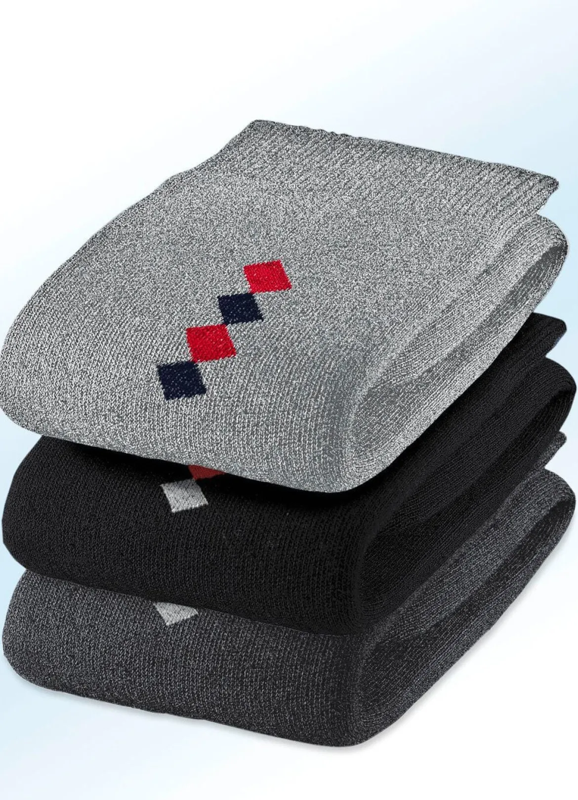 Fünferpack Socken mit handgekettelter Spitze und druckfreiem Bund
