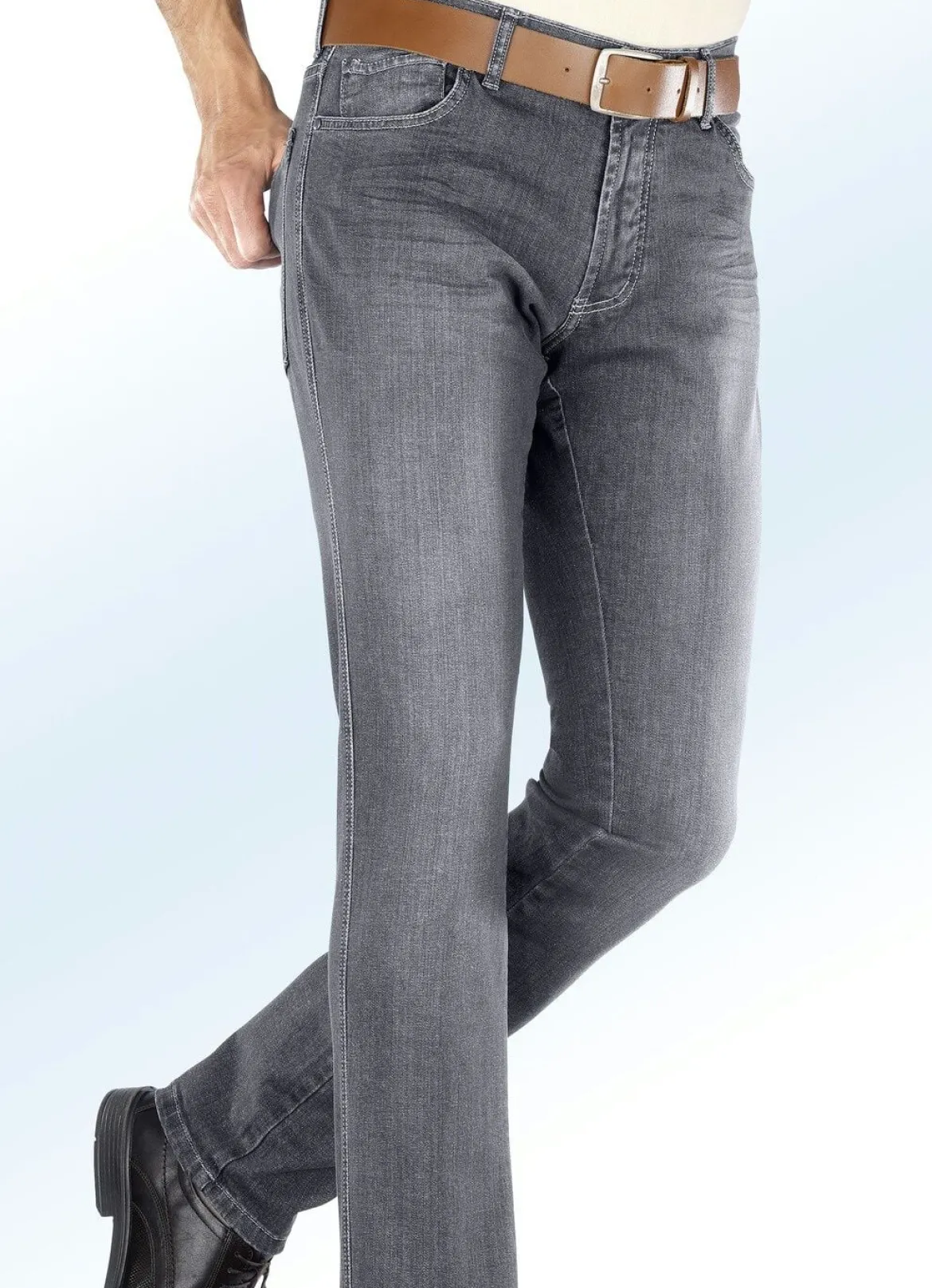 "Francesco Botti"-Unterbauch-Jeans mit Dehnbund in 3 Farben