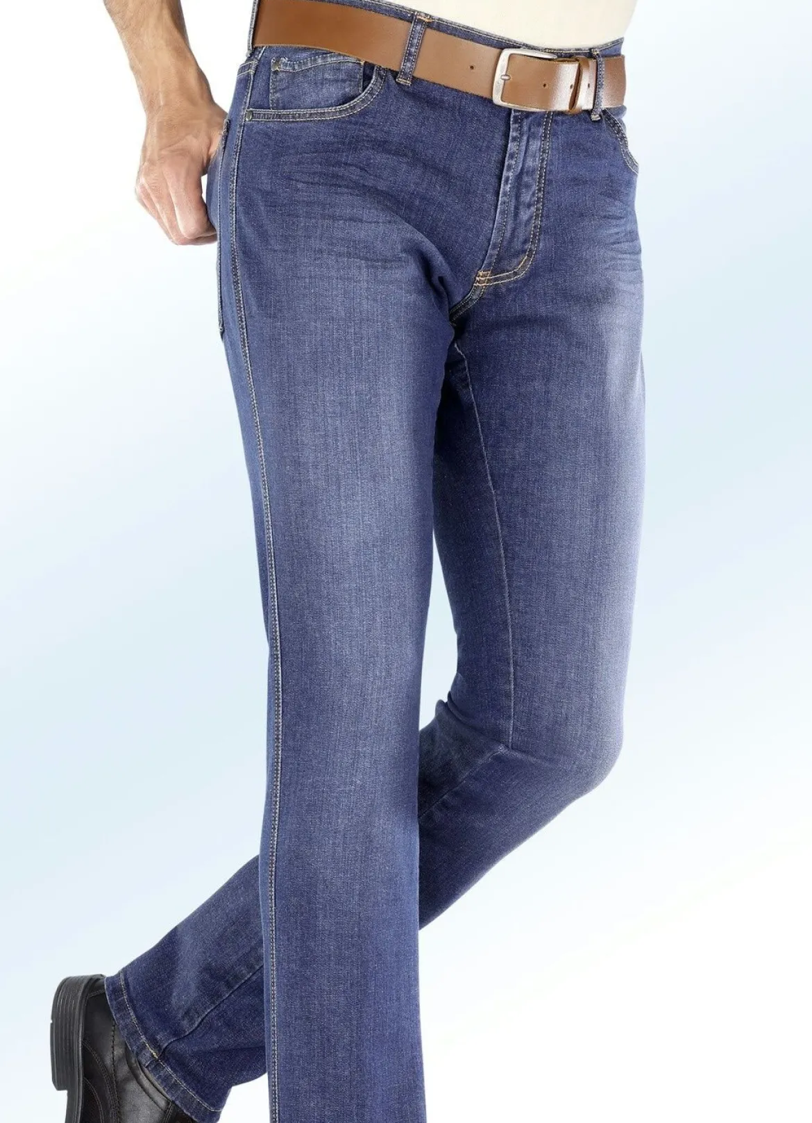 "Francesco Botti"-Unterbauch-Jeans mit Dehnbund in 3 Farben