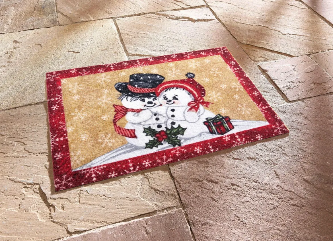 Fußmatte mit Schneemann-Motiv