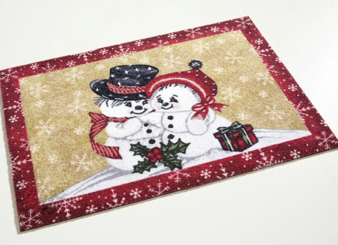 Fußmatte mit Schneemann-Motiv
