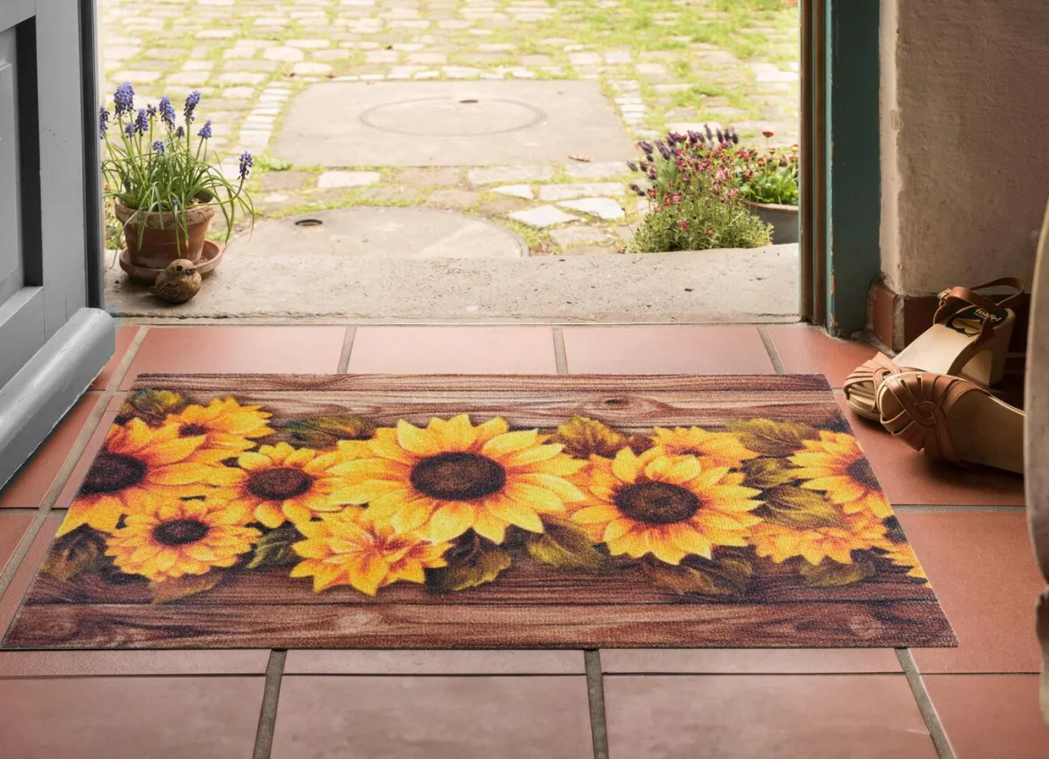 Fußmatte mit Sonennblumen-Motiv