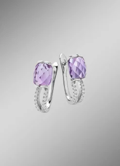 Funkelnde Eleganz: Ohrstecker mit echt Amethyst-