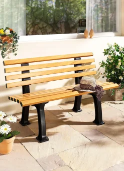 Gartenbank aus Kunststoff in Holzoptik
