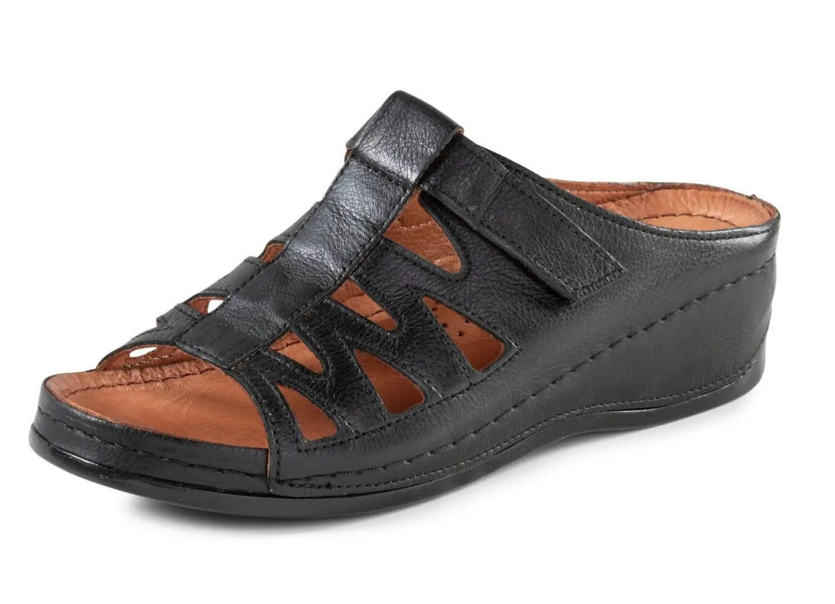 Gemini Pantolette aus teilweise schattiertem Rind-Nappaleder