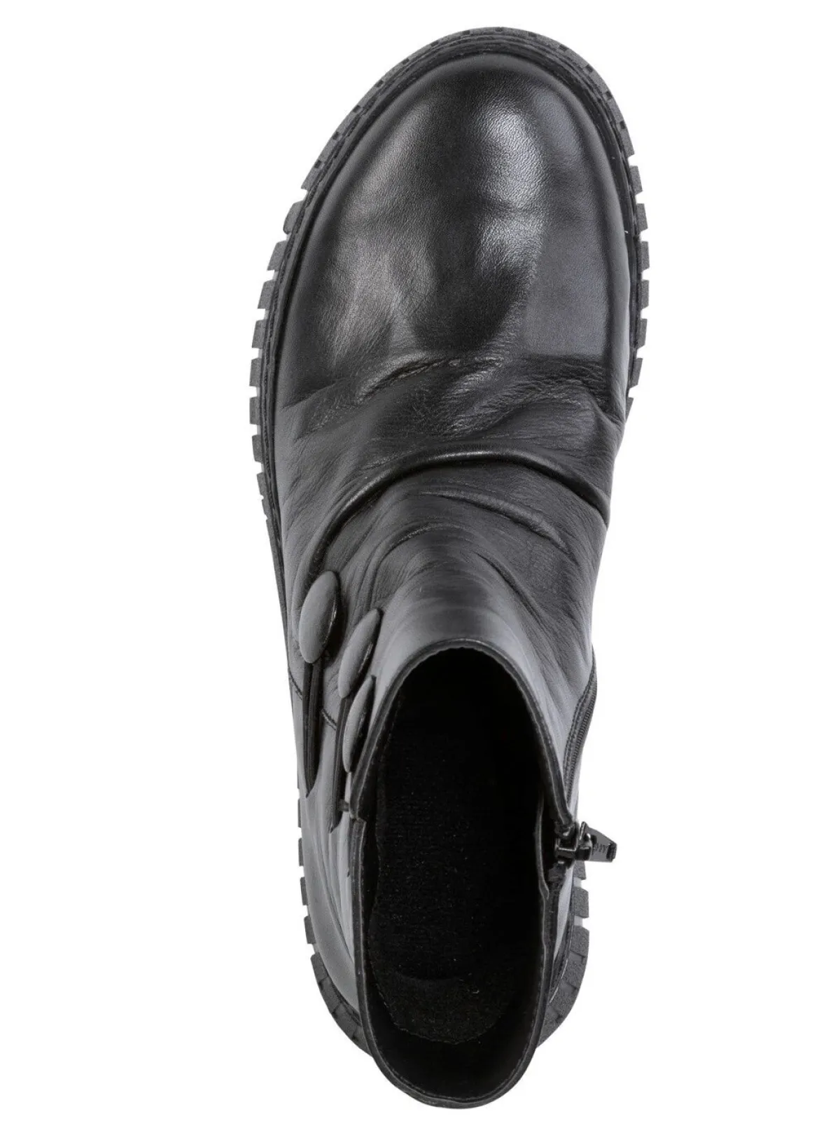Gemini Stiefelette mit Raffung und dekorativen Knöpfen