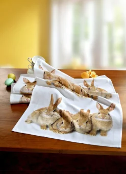 Geschirrtücher mit Hasen-Motiv, 2er-Pack