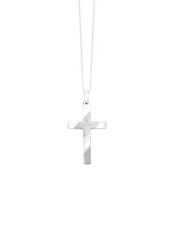 Glänzend/mattiert: schicker Kreuz-Anhänger