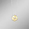 Halskette in Bicolor mit 1 Brillant und 36 Diamanten