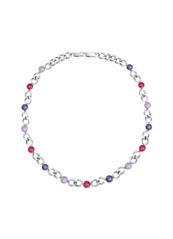 Halskette mit Kristallen in Pink