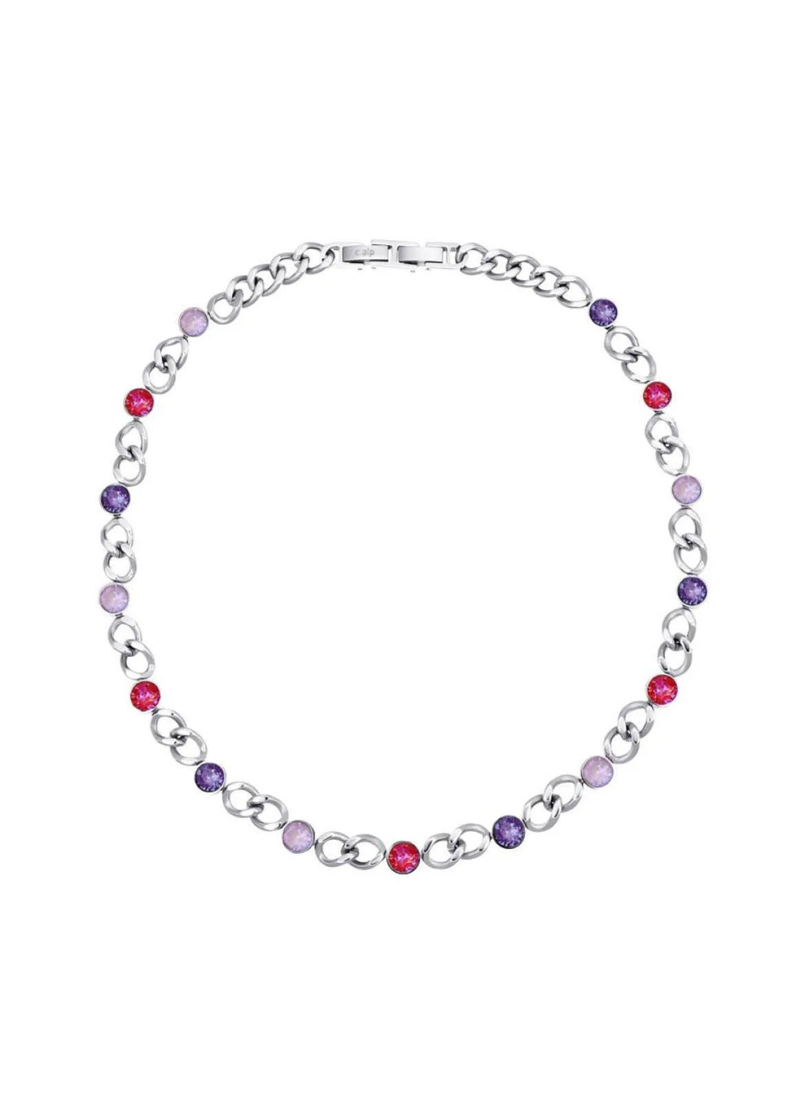 Halskette mit Kristallen in Pink