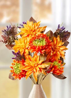 Herbstlicher Dahlien-Chrysanthemen-Strauß