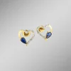 Herz-Ohrstecker mit echt Safir