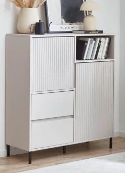 Highboard mit aufwendiger Rillenfront