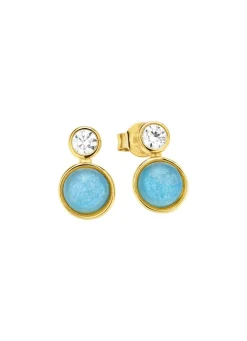 Himmlische Eleganz: Ohrstecker mit echten blauen Chalcedonen