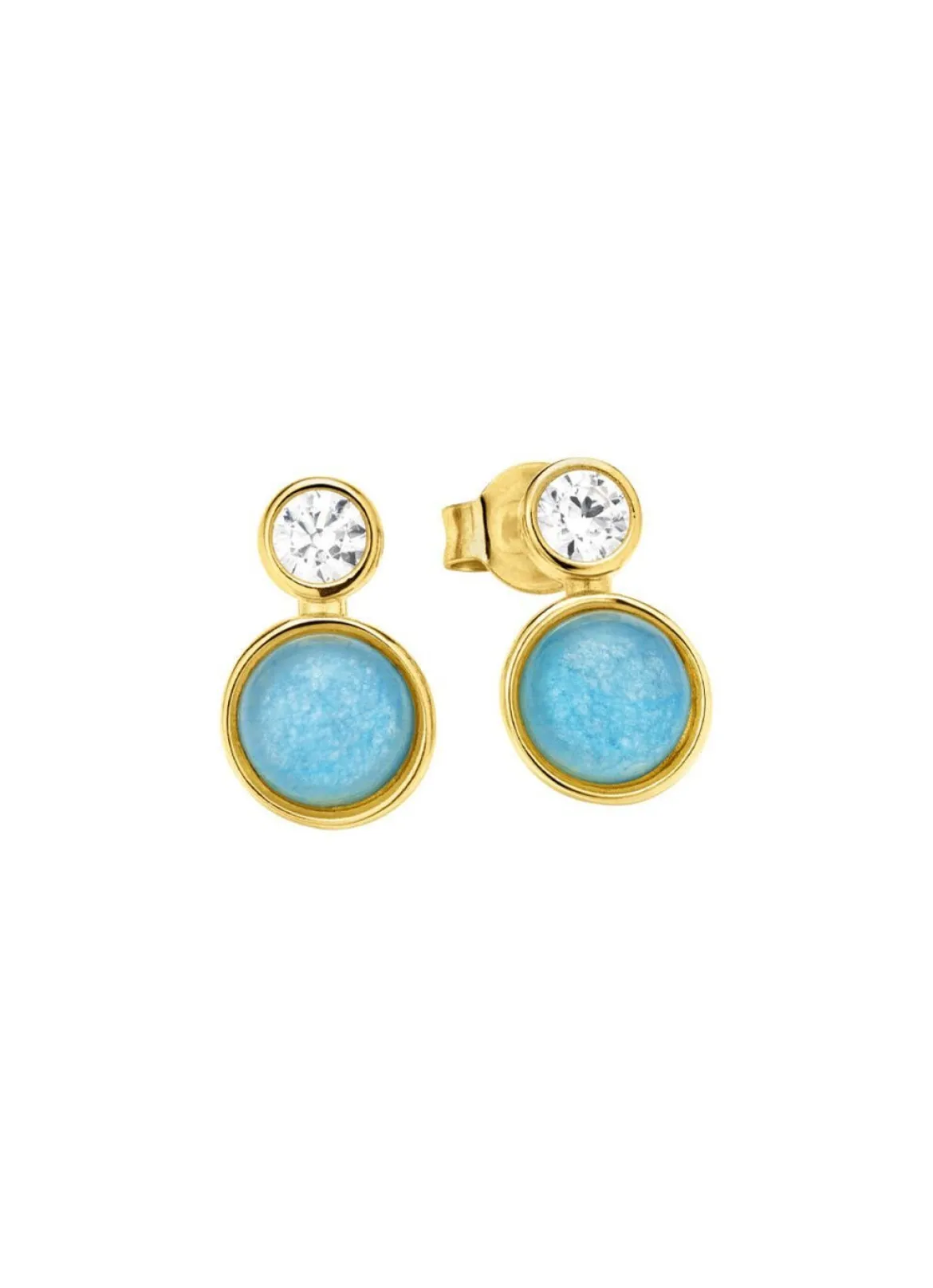 Himmlische Eleganz: Ohrstecker mit echten blauen Chalcedonen