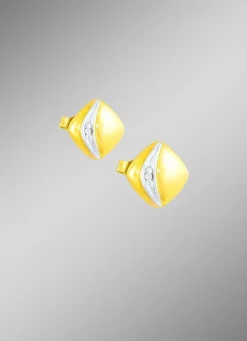 Hochglänzende Ohrstecker in Bicolor