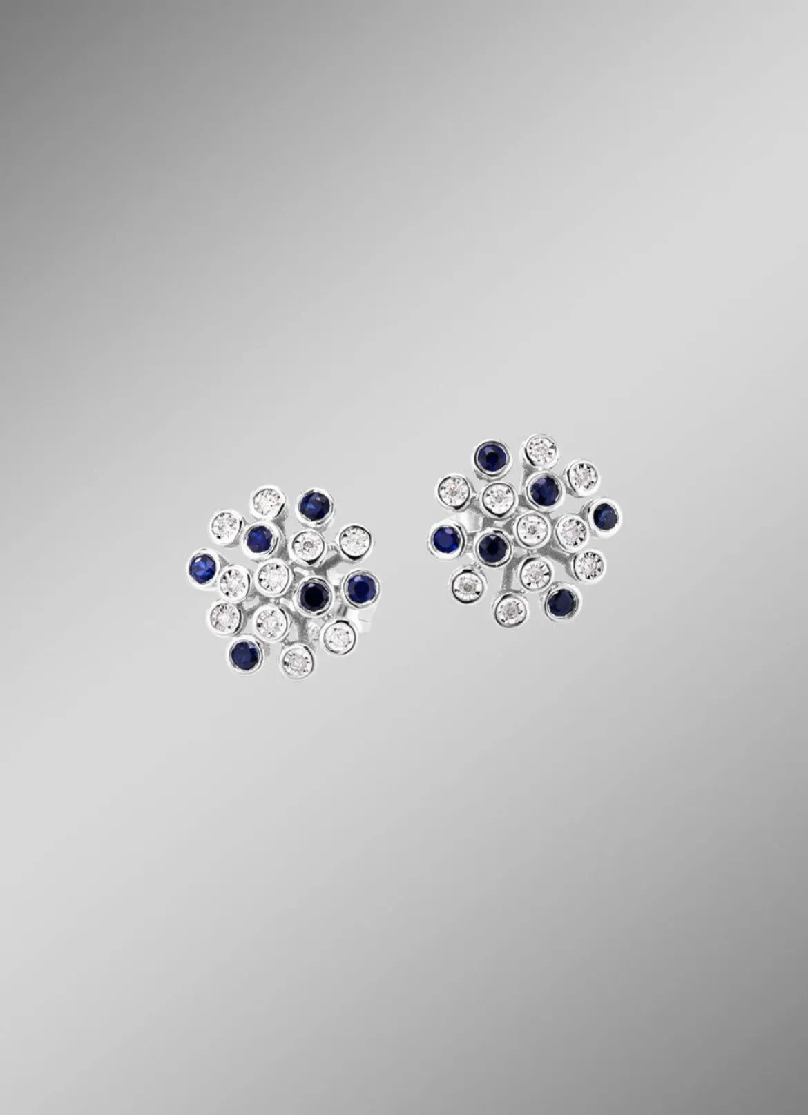 Hochwertige Ohrstecker mit Safir und Brillanten