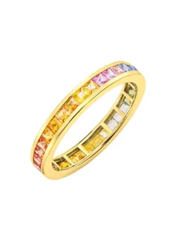Hochwertiger Memoirering mit echten Safiren in Multicolor