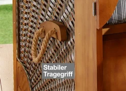 Hochwertiger Strandkorb Flair aus Pinienholz
