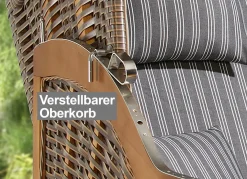 Hochwertiger Strandkorb Flair aus Pinienholz