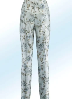 Hose mit farbharmonischer Floraldessinierung