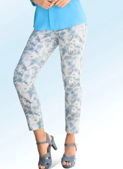 Hose mit floraler Dessinierung