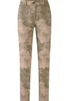 Hose mit floraler Dessinierung