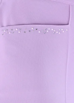 Hose mit funkelndem Perlen- und Glitzersteinchenbesatz
