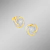 Interessante Ohrstecker mit 14 Brillanten und 90 Diamanten