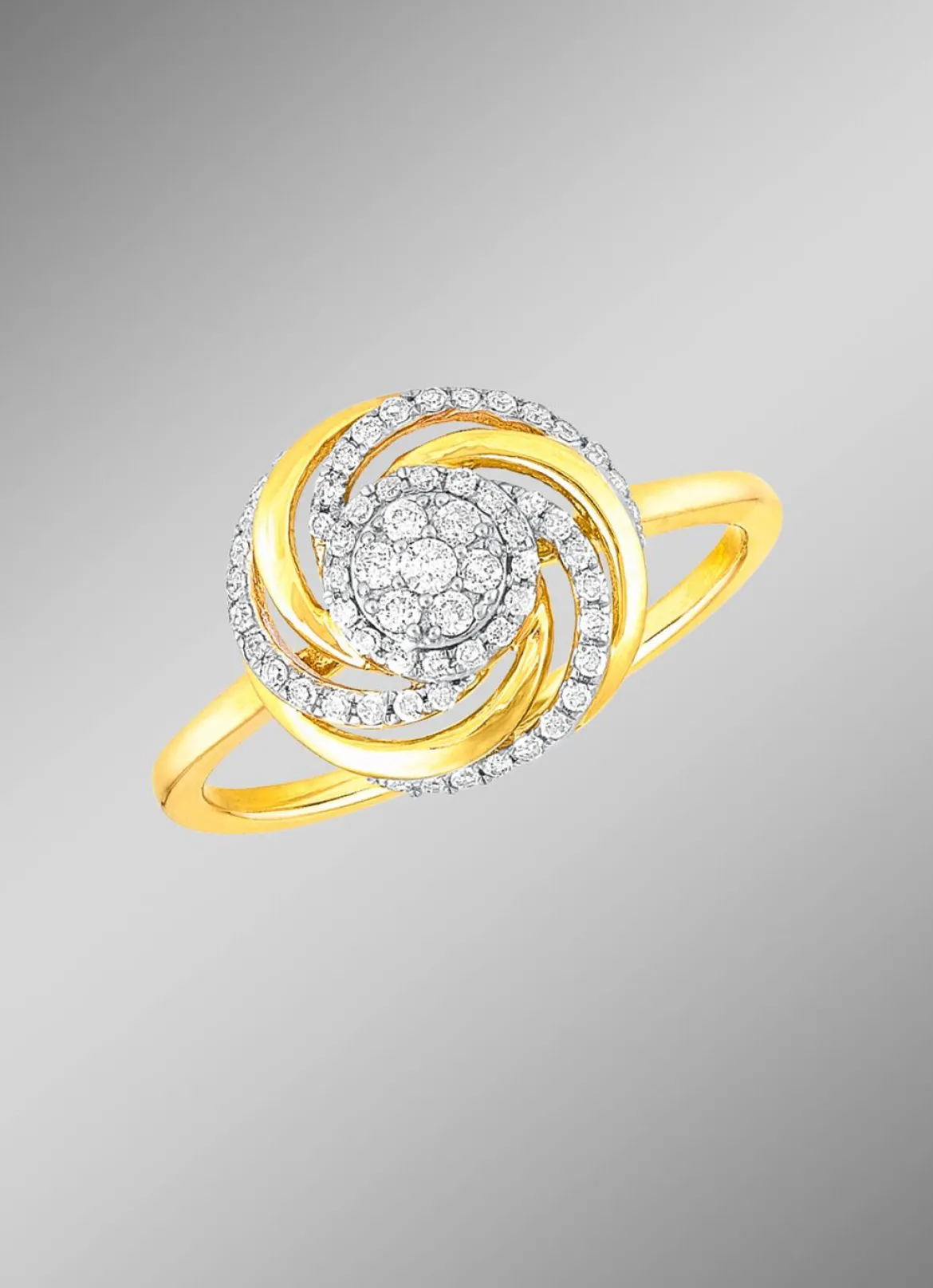 Interessanter Damenring mit 7 Brillanten und 49 Diamanten