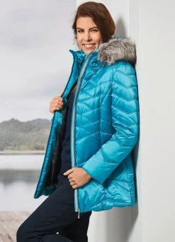 Jacke mit abnehmbarem Kunstpelz-Besatz