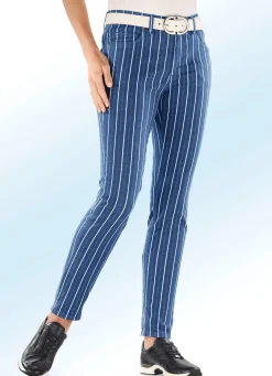 Jeans in aparter Streifendessinierung