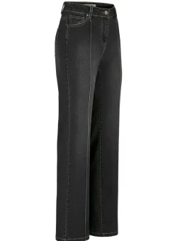 Jeans mit abgesteppten Biesen