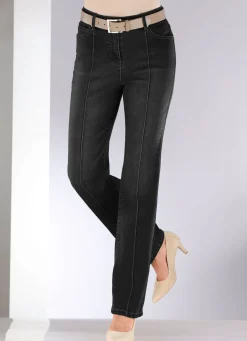 Jeans mit abgesteppten Biesen
