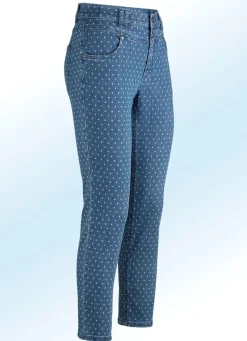 Jeans mit angesagter Punktedessinierung